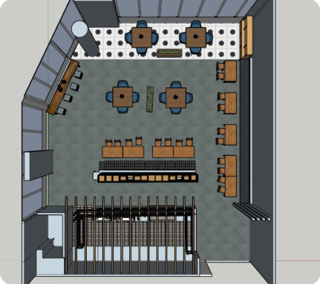 인테리어로 꾸미는 독특한 분위기, 안양 브런치 카페를 위한 스케치업 리모델링