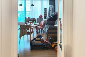 의정부시 모던 아파트 인테리어: 초슬림스윙도어로 혁신적인 현관중문 만들기